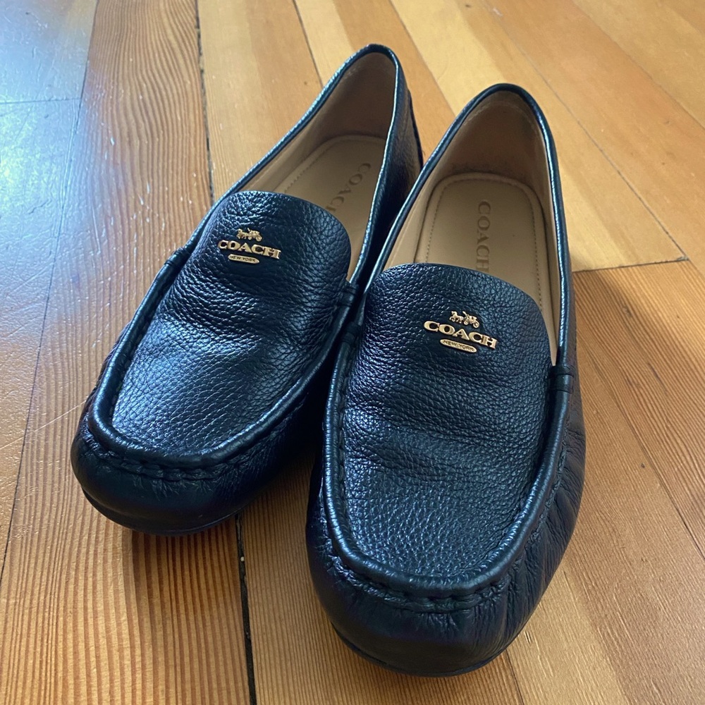 Coach Marley Leather Logo Slip-On Driver Loafers